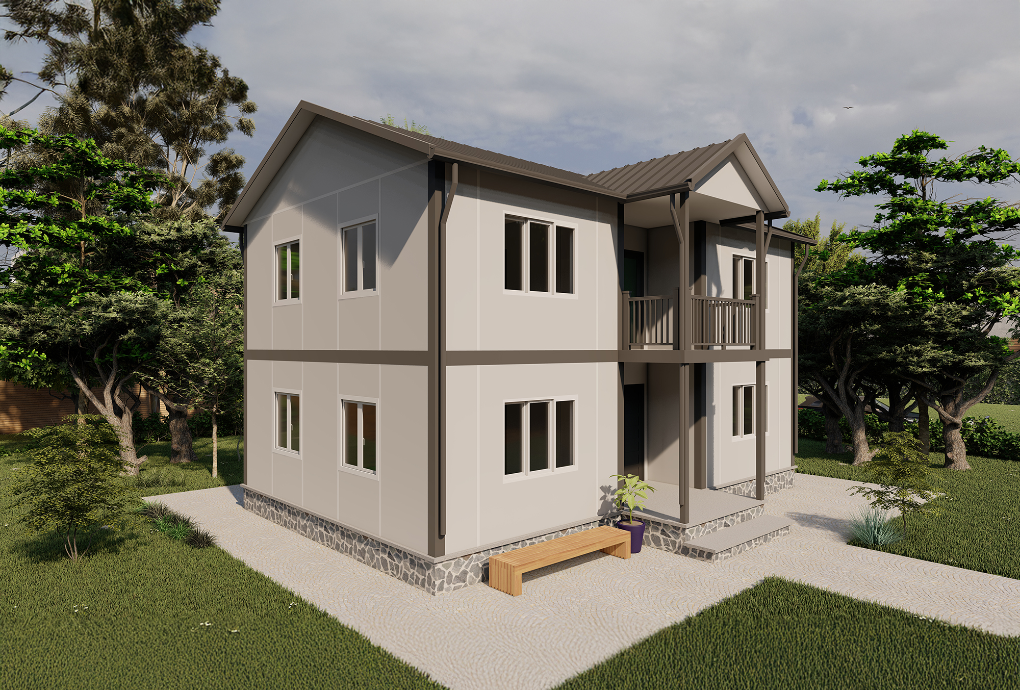 146 M2 İki Katlı Prefabrik Ev - Göbeklitepe
